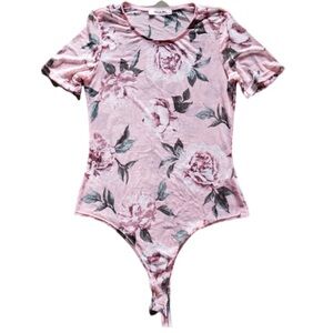 Floral Short Sleeved Boho Cottage Core Mesh Bodysuit